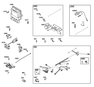 Controls Group Diagram and Parts List for 61G377-0104-J1  Briggs and Stratton Engine